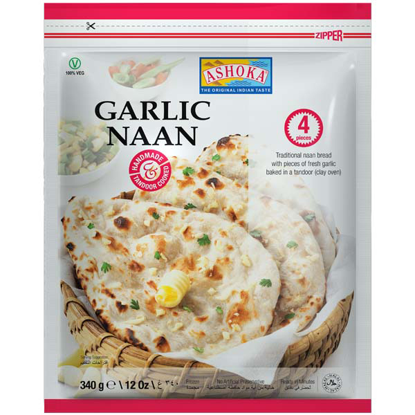 1018205  Ashoka Tandoori Naan Garlic  340 gr