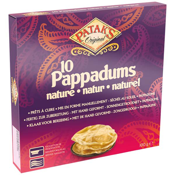 1077128 " Patak's Pappadum Plain 15 cm  100 gr "
