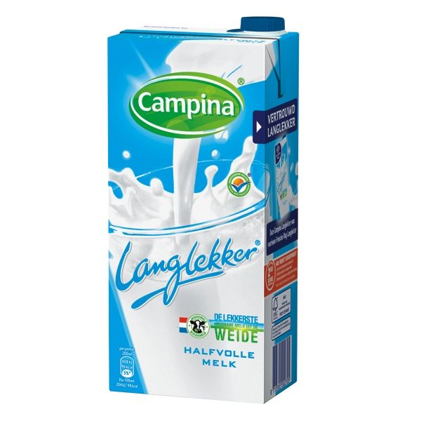 2010021  Campina  Lang Lekker  Halfvolle Melk  12x1 lt