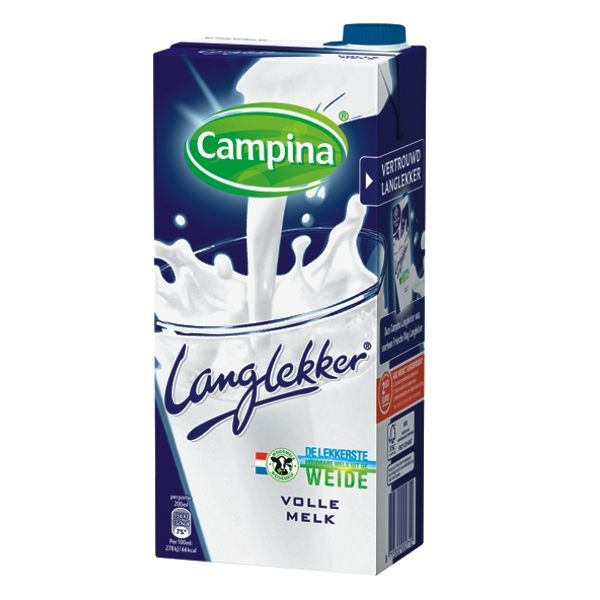 2010022  Campina  Lang Lekker  Volle Melk  12x1 lt