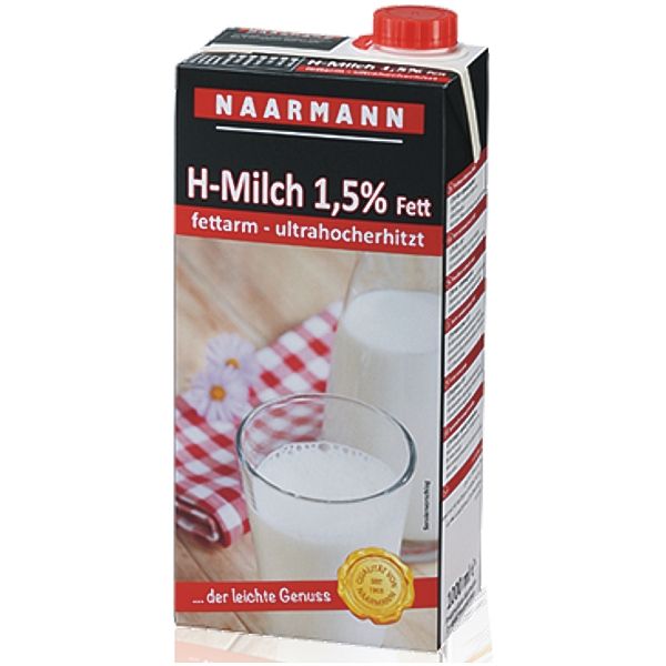 2010078  Naarmann Halfvolle Melk 1,5% Lang Houdbaar  12x1 lt
