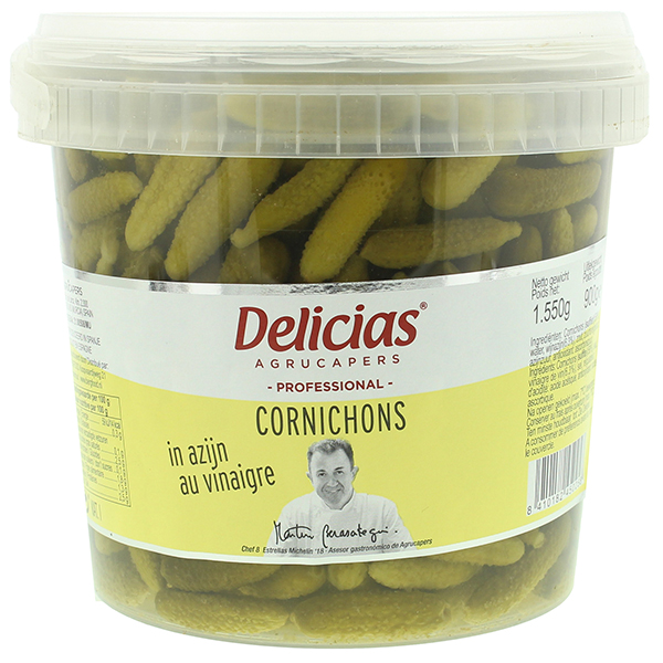 2416452  Delicias Augurken (Cornichons) in Azijn  1550 gr