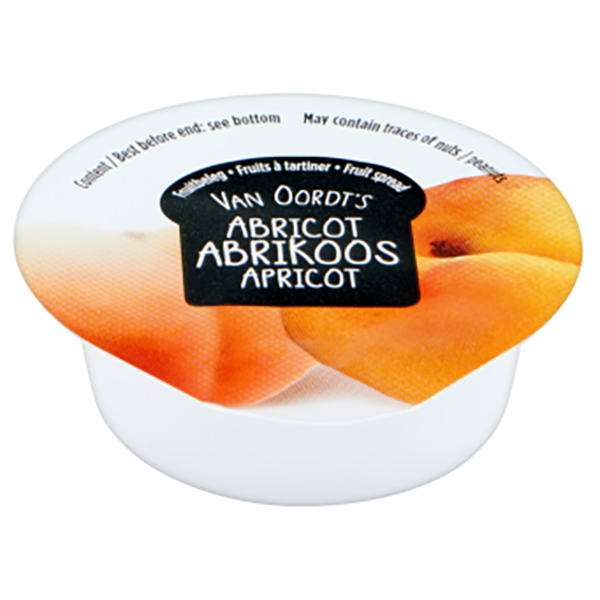 2435067  Van Oordt Fruitbeleg Abrikoos Cup  240x15 gr