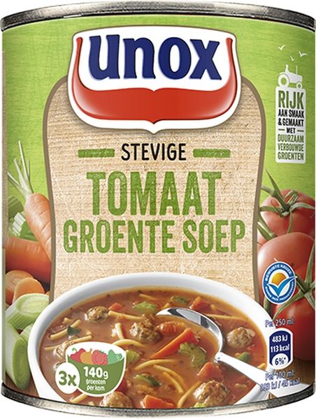 4014152  Unox Stevige Tomatengroentesoep  6x800 ml