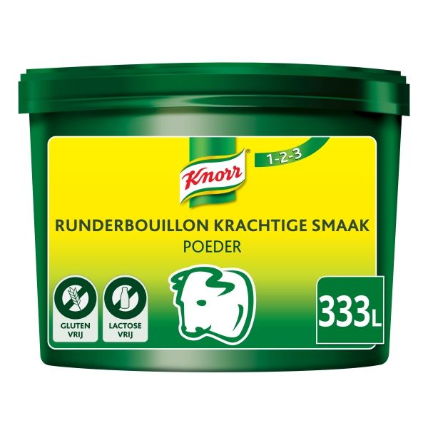 4018070  Knorr  1-2-3  Runderbouillon Krachtig Poeder voor 333 lt  5 kg