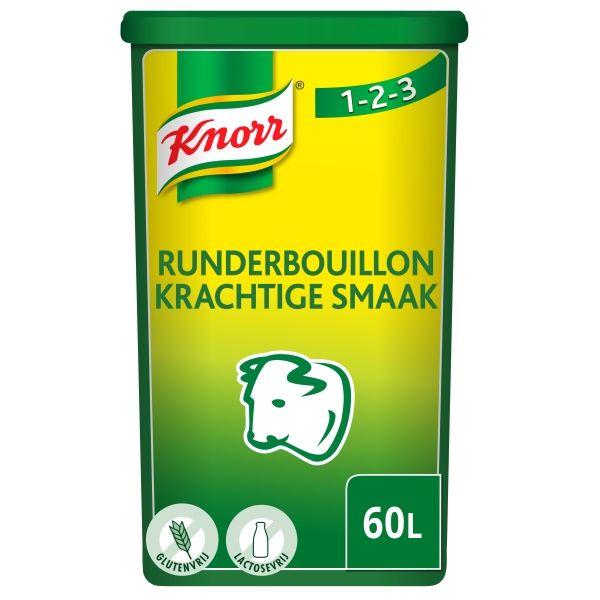 4018099  Knorr  1-2-3  Runderbouillon Krachtig Poeder voor 60 lt  900 gr