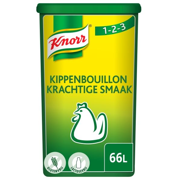 4018100  Knorr  1-2-3  Kippenbouillon Krachtig Poeder voor 66 lt  1 kg