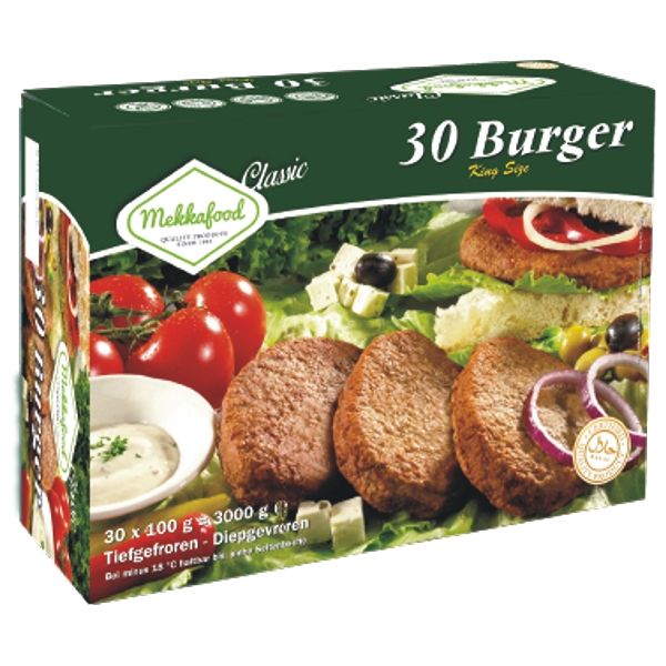 5428197  Mekkafood Hamburger (Kip) Halal  30x100 gr