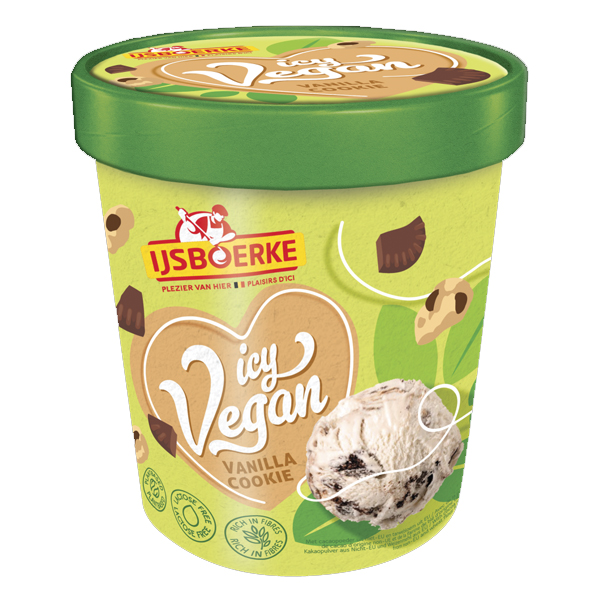 5846871  IJsboerke  Icy  Vanilla Cookie 460 ml Bekers Vegan  8 st