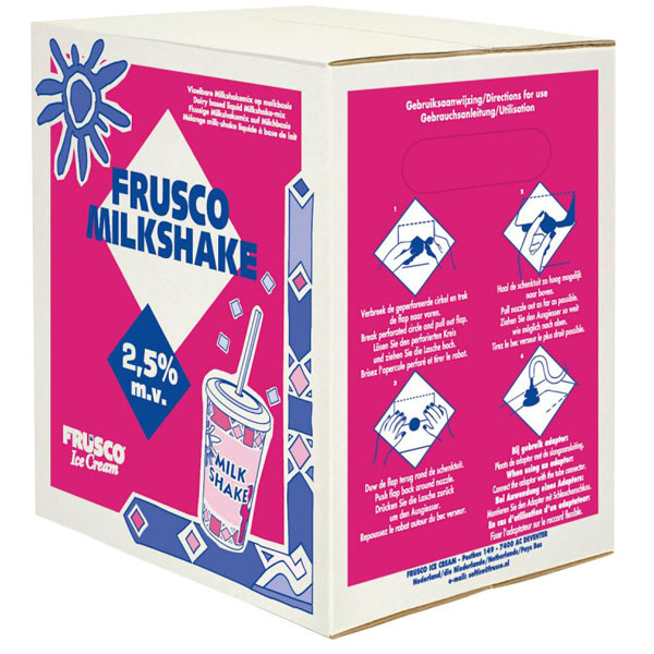 5852020  Nic  Frusco  Milkshakemix 2,5% Vloeibaar Bag-in-Box  10 lt
