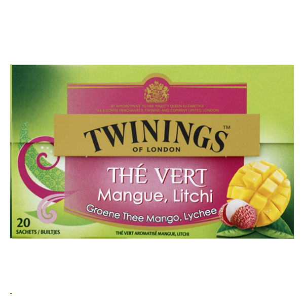 6444300  Twinings Thee Green Mango Litchi  20 st