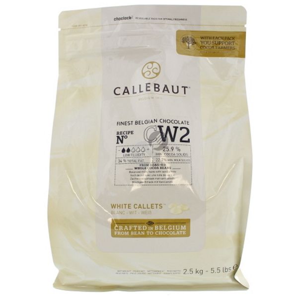 6610044  Callebaut Chocoladedruppels Wit  2,5 kg