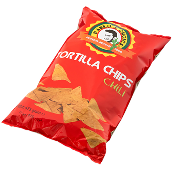 7010000 " L.A. Streetfood  Pablo's Choice  Tortilla Chips Chili  12x475 gr "