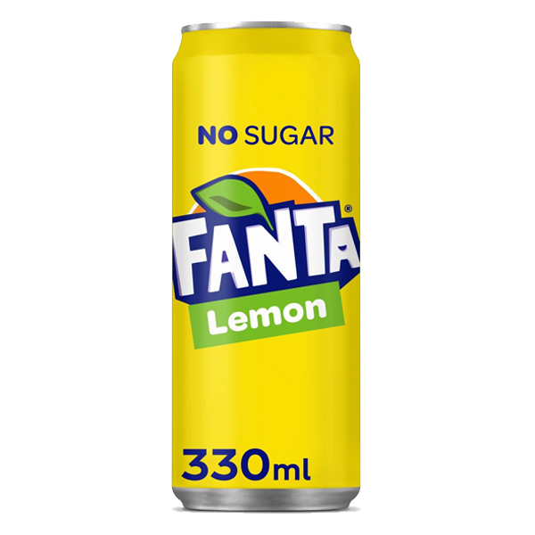 7260259  Fanta Lemon No Sugar Emballage Blik  24x33 cl