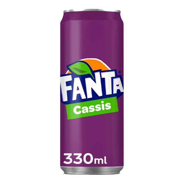 7260487  Fanta Cassis Emballage Blik  24x33 cl