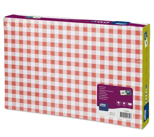 7822052  Tork Placemats Bistro Red 31x42 cm  500 st