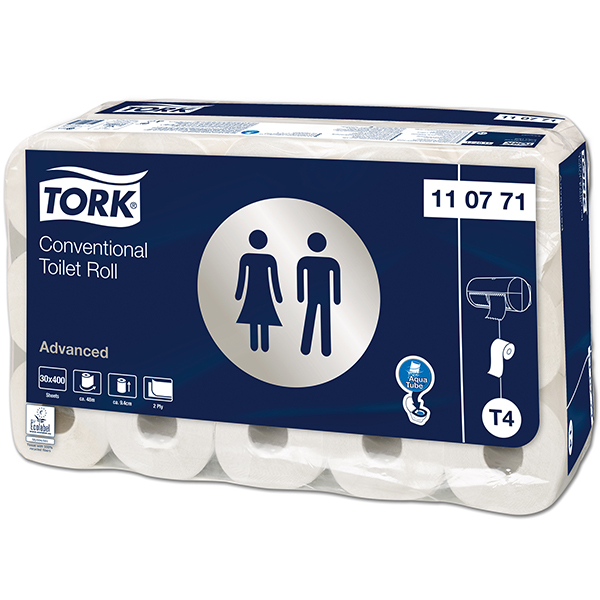 8244109  Tork Toiletpapier Wit 2 Laags  Advanced T4  30x400 vel