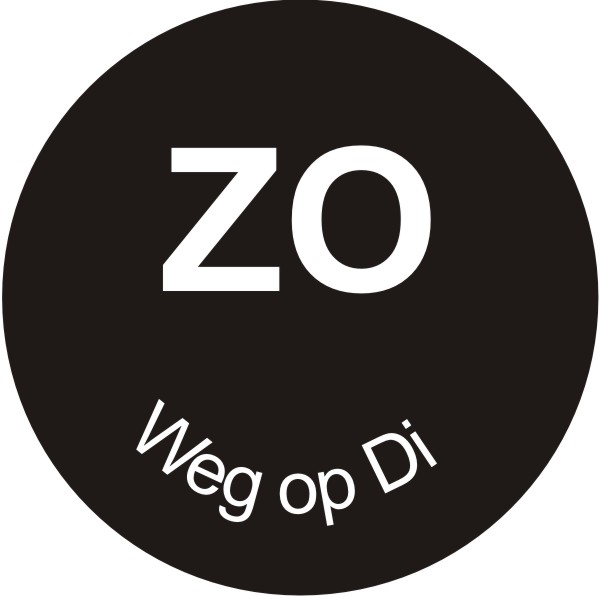 8854136 " Daymark Daglabel 'Zo Weg Op Di' 19 mm Permanent  1000 st "